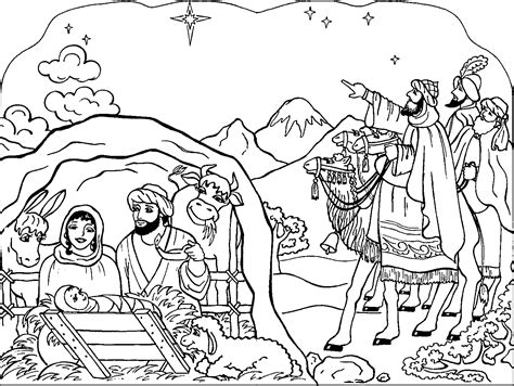 coloring pages  nativity scenes  kids nativity coloring pages