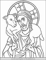 Coloring Lamb Thecatholickid Catholic Shepard Sheep Cnt sketch template