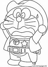 Doraemon Coloring Cowboy Pages Printable sketch template