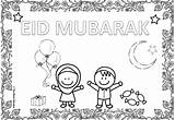 Eid Colouring Kids Sheets Fitr Ul Muslim Celebrating Border Moon Mum Bunting Lanterns Beautiful Candies Festival Gifts Cute sketch template