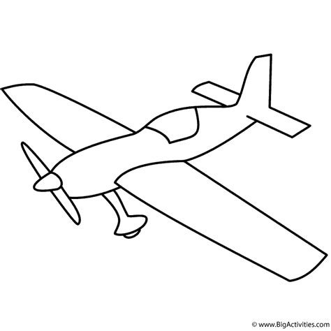 basic airplane  propeller coloring page military
