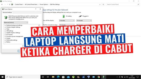 memperbaiki laptop langsung mati ketika charger dicabut youtube