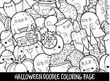 Coloring Kawaii Pages Doodle Cute Printable Halloween Food Zen Animals Hard Zoom Color Preserver Life Baby Drawings Adults Kids Sea sketch template
