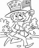 Coloring Pages Uncle Independence Celebrating Sam sketch template