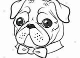 Pug Coloring Pages Cute Printable Pugs Colouring Dog Color Funny Drawings Dogs Puppy Drawing Print Printables Cartoon Tie Epic Animals sketch template