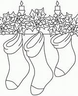 Stocking Christmas Printable Coloring Pages Colouring Kids Popular sketch template
