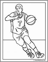Basketball Coloring Pages Forward Colorwithfuzzy sketch template