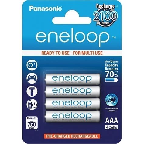 Panasonic Eneloop Rechargeable Battery Aaa 750 4bp Rechargeable