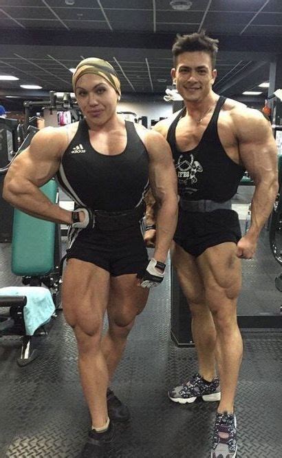 big and buff bodybuilding couple body building women muscular women