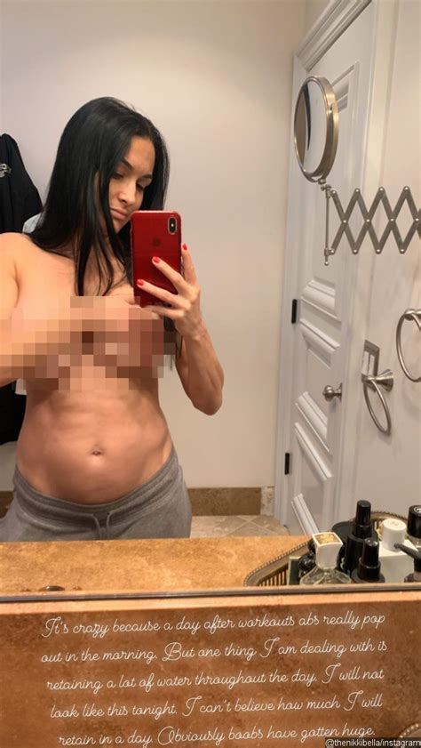 pregnant nikki bella goes topless to show off her huge boobs