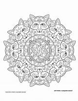 Coloring Pages Foxes Fox Mandala Fanciful Haven Creative Adult sketch template