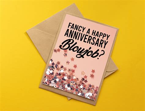 fancy a happy anniversary blowjob a5 card etsy