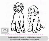 Goldendoodle Silhouettes Cuttable sketch template