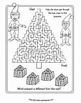 Christmas Printable Pages Coloring Sheets Kids Maze Activities Tree Mazes Activity Printables Town Puzzles Colouring Worksheets Color Print Easy Hidden sketch template