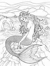 Mermaid Colorear Colouring Mermaids Sirenas Beach Print Kostenlose Hadas Páginas Ausmalen Bestcoloringpagesforkids Dover sketch template