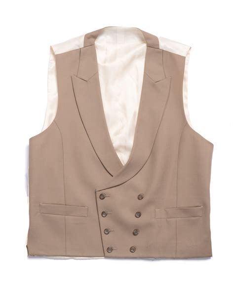 oliver brown double breasted wool waistcoat buff
