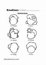 Feelings Emotions Preschool Worksheet Facial Worksheets Expressions Esl English Kindergarten Coloring Printable Google Pages Kids Faces Teaching Activities Printables Fiar sketch template