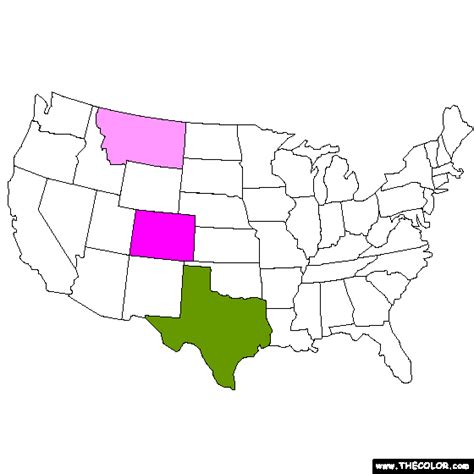 coloring page   united states map color   picture