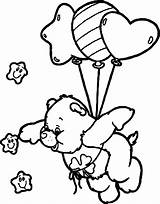 Coloring Balloon Bears Care Fly Pages Wecoloringpage sketch template