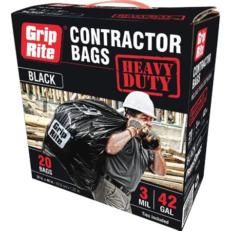 Buy Grip Rite Heavy Duty Contractor Trash Bag 42 Gal Black