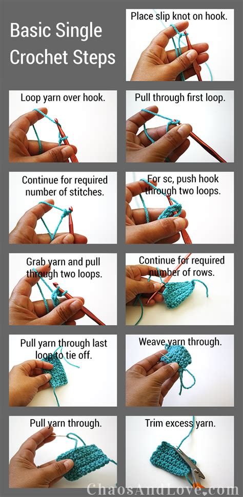basic single crochet chaosandlovecom crochet tutorial beginning