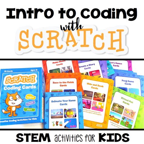 start programming  scratch coding cards stem activities  kids