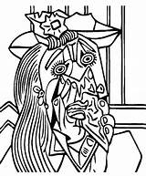 Coloriage Coloriages Pleure Cubismo Mulher Kleurplaat Chora Weinende Relajante Cubism Weeping Kolorowanki Relaksacyjne Adultes Kobieta Płacząca Afbeeldingsresultaat sketch template