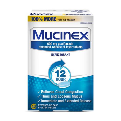 chest congestion mucinex  hour extended release tablets ct