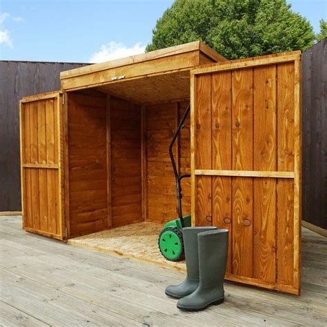 ft  ft wooden garden storage shed pressure treated tool mower wood