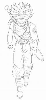 Trunks Saiyan Rage Lineart Ssj Mirai Goten Goku sketch template