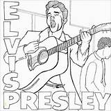 Elvis Coloring Pages Presley Divyajanani sketch template
