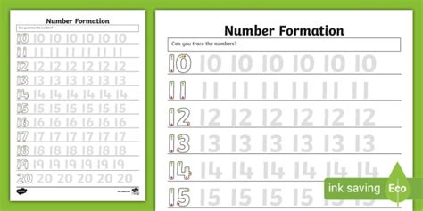 number formation    worksheet number formation