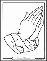 Praying Rosary sketch template