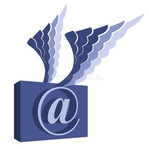 email symbol  wings stock vector illustration  family