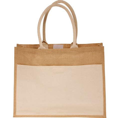 jute tote  canvas front pocket kool pak