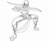 Zoro Roronoa Coloring Pages Piece Zorro Random Template Printable sketch template