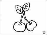 Coloring Pages Fruits Kids Vegetables Cherries sketch template