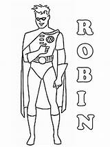 Robin Batman Coloring Pages Printable Boys sketch template