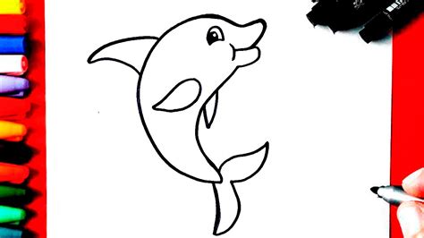 disegnare  delfino semplice  facile youtube