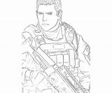 Evil Resident Coloring Pages Chris Redfield Color Getcolorings sketch template