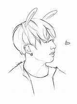 Coloring Jungkook Drawing Bts Pages Book Kpop Drawings Kids Logo Easy Color Line Army Print Sketch Cute Template Exo Search sketch template
