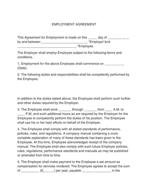 great contract templates employment construction photography