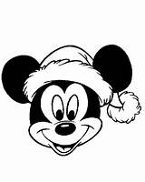 Coloring Mickey Santa Mouse Head Print sketch template