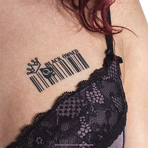 black owned barcode temporary tattoo fetish bbc hotwife queen of spades