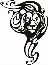 Leo Lion Tribal Stencil Tattoo sketch template