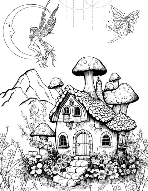 printable whimsical coloring pages etsy