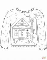 Gingerbread Jumpers Pullovers Tacky Colorier épice Noël sketch template
