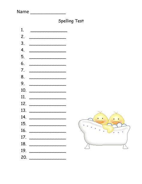 primary pickins spelling test forms