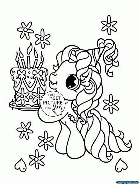 unicorn birthday cake coloring pages kidsworksheetfun