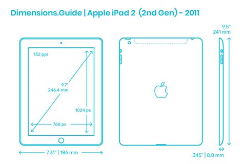 apple ipad air  gen  dimensions drawings dimensionscom